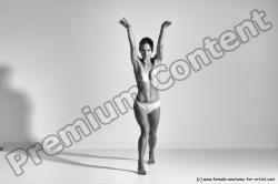 Nude Gymnastic poses Woman White Moving poses Slim long brown Dynamic poses Pinup